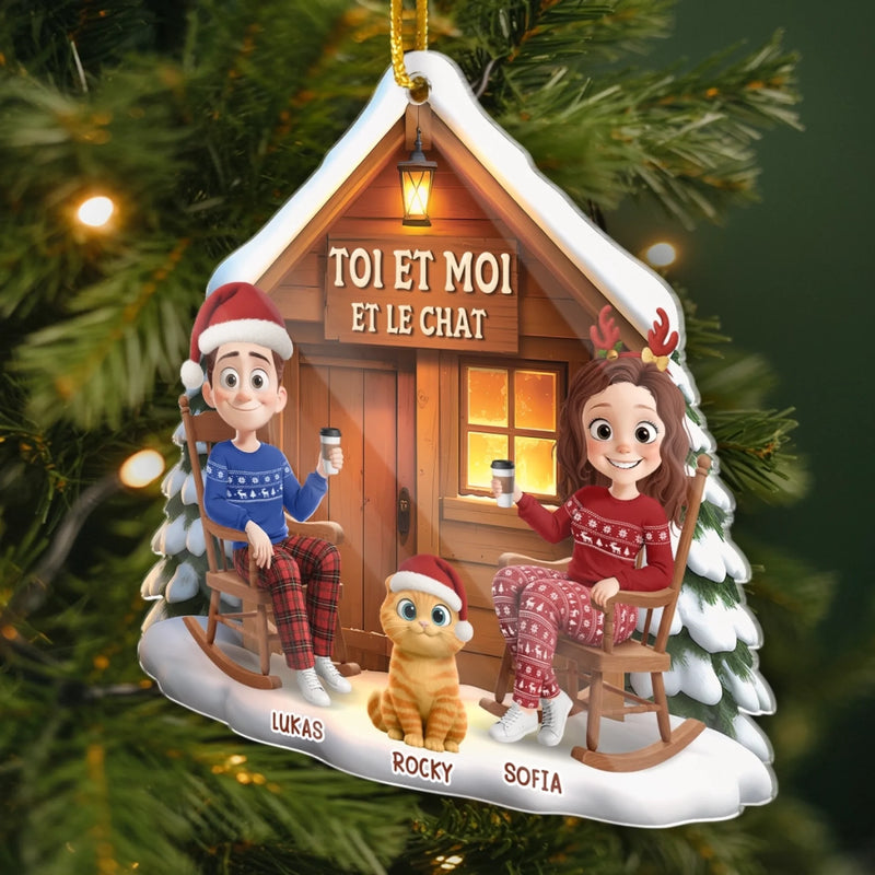 Ornement En Acrylique Personnalisé – Cadeaux De Noël Et D’Anniversaire Personnalisés Pour La Famille, Les Amoureux Des Chiens Et Des Chats – Toi, Moi Et Notre Animal