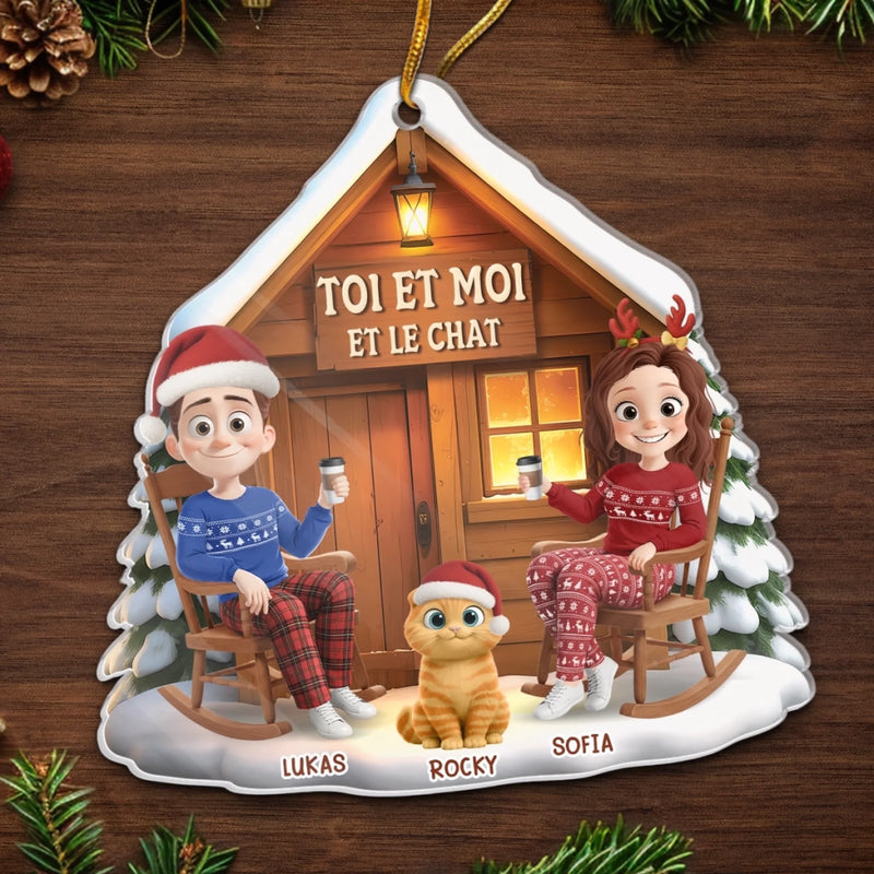 Ornement En Acrylique Personnalisé – Cadeaux De Noël Et D’Anniversaire Personnalisés Pour La Famille, Les Amoureux Des Chiens Et Des Chats – Toi, Moi Et Notre Animal