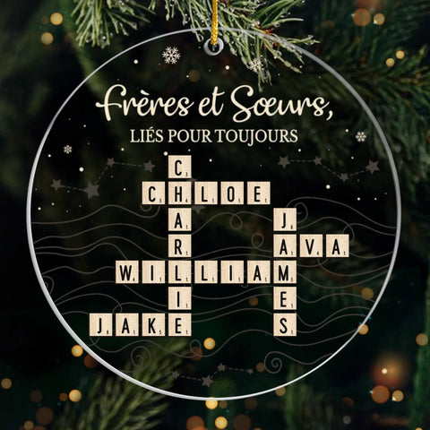 Personalisiertes Scrabble-ornament Aus Acryl – Personalisierte Weihnachts- Und Geburtstagsgeschenke Für Bruder, Schwester – Immer Seite An Seite Wachsen copy