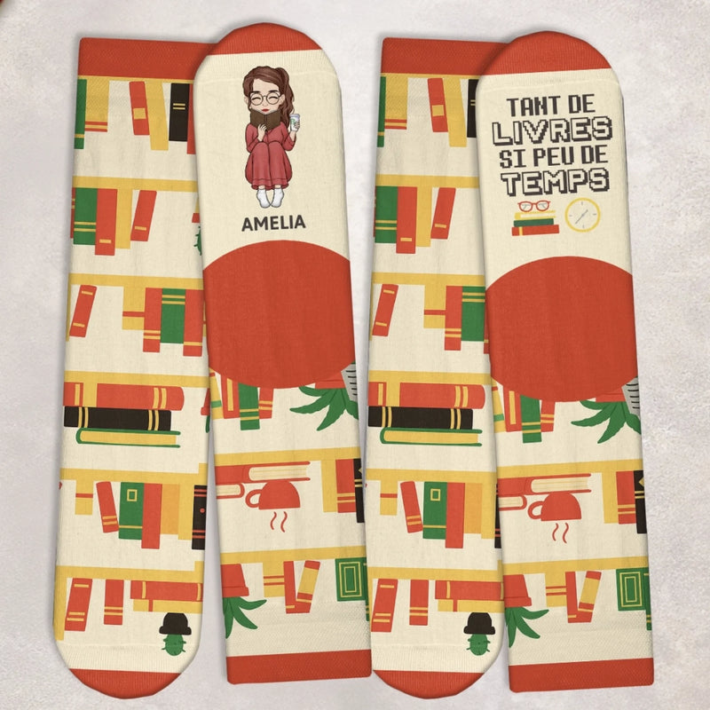 Chaussettes Personnalisées – Cadeaux Pour Amoureux Des Livres, Rats De Bibliothèque, Lecteurs – Des Aventures Entre Ces Pages