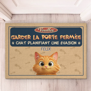 Tapis Décoratif Personnalisé Pour La Maison – Cadeaux D’Anniversaire Personnalisés Pour Les Amoureux Des Chats, Mamans Et Papas De Chats – Les Chats Planifient Leur Évasion