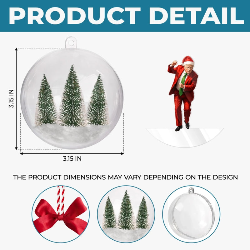 45 47 Republican State Custom 3D Acrylic Ball Ornament - US Patriotic Pride Gifts For Conservative Supporters - Let Freedom Sparkle All Season Long