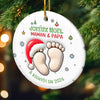 Ornement En Céramique Personnalisé – Cadeaux De Noël, De Baby Shower Et De Révélation De Genre Pour Nouvelles Mamans, Nouveaux Papas, Nouveaux Parents – Bienvenue Dans Ton Petit Monde