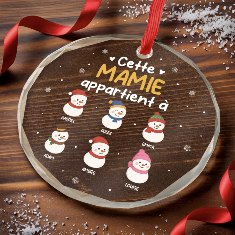 Ornement En Verre Personnalisé - Cadeaux De Noël Et D’Anniversaire Pour Grand-Père, Grand-Mère - Le Plus Beau Cadeau Est L’Amour De La Famille