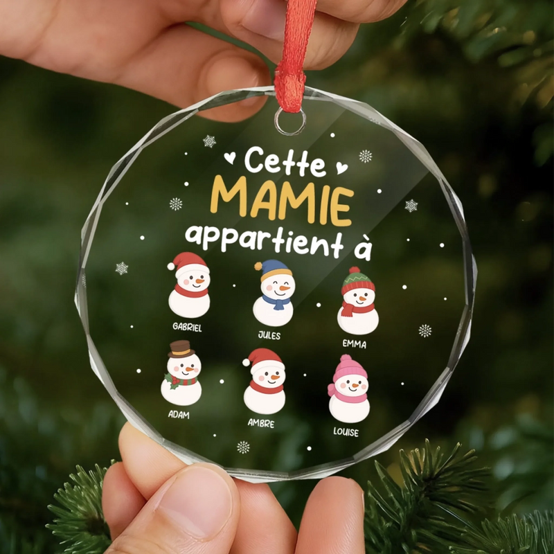 Ornement En Verre Personnalisé - Cadeaux De Noël Et D’Anniversaire Pour Grand-Père, Grand-Mère - Le Plus Beau Cadeau Est L’Amour De La Famille