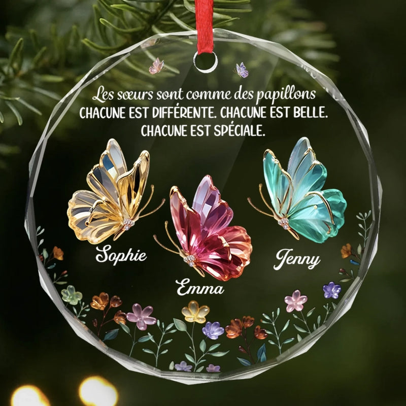 Ornement En Verre Rond Personnalisé – Cadeaux De Noël Et D’Anniversaire Pour Meilleures Amies, Femmes, Sœurs, BFF – Reconnaissante Pour Notre Amitié Pour Toujours