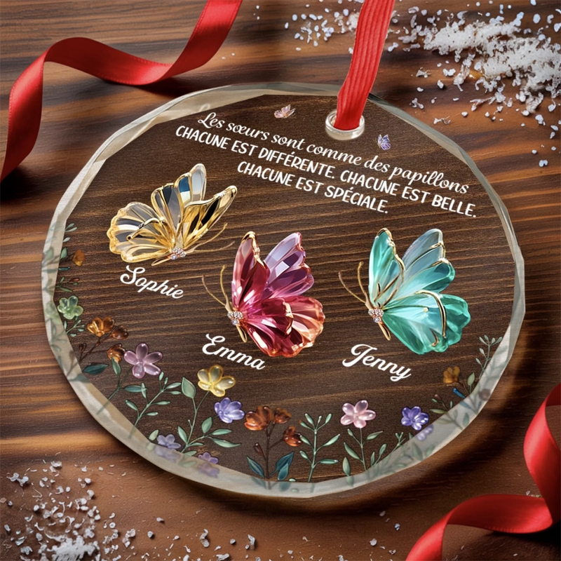 Ornement En Verre Rond Personnalisé – Cadeaux De Noël Et D’Anniversaire Pour Meilleures Amies, Femmes, Sœurs, BFF – Reconnaissante Pour Notre Amitié Pour Toujours