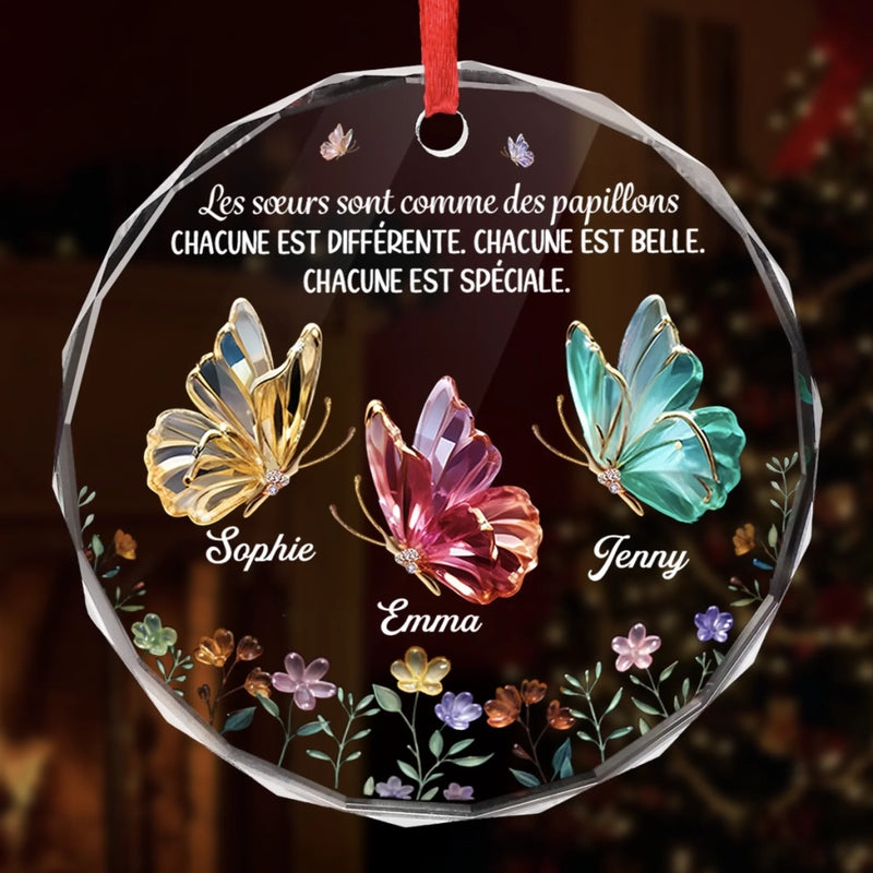 Ornement En Verre Rond Personnalisé – Cadeaux De Noël Et D’Anniversaire Pour Meilleures Amies, Femmes, Sœurs, BFF – Reconnaissante Pour Notre Amitié Pour Toujours