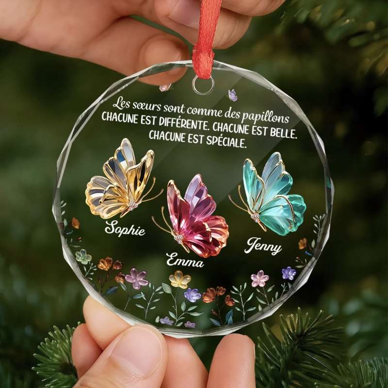 Ornement En Verre Rond Personnalisé – Cadeaux De Noël Et D’Anniversaire Pour Meilleures Amies, Femmes, Sœurs, BFF – Reconnaissante Pour Notre Amitié Pour Toujours
