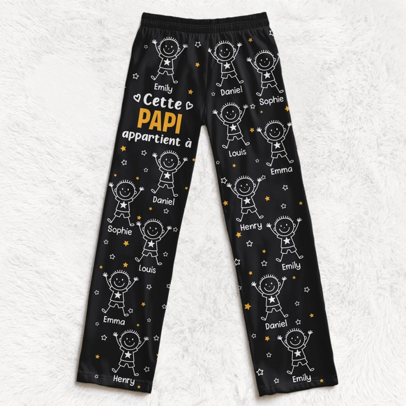 Pantalon De Pyjama Personnalisé – Cadeaux De Noël Et D’Anniversaire Personnalisés Pour Enfants, Amoureux Des Chiens Et Des Chats – Confectionné Avec Amour Et Le Joyeux Chaos Des Petits-Enfants