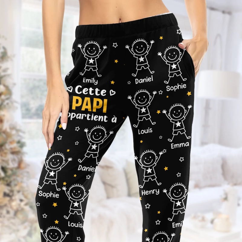 Pantalon De Pyjama Personnalisé – Cadeaux De Noël Et D’Anniversaire Personnalisés Pour Enfants, Amoureux Des Chiens Et Des Chats – Confectionné Avec Amour Et Le Joyeux Chaos Des Petits-Enfants