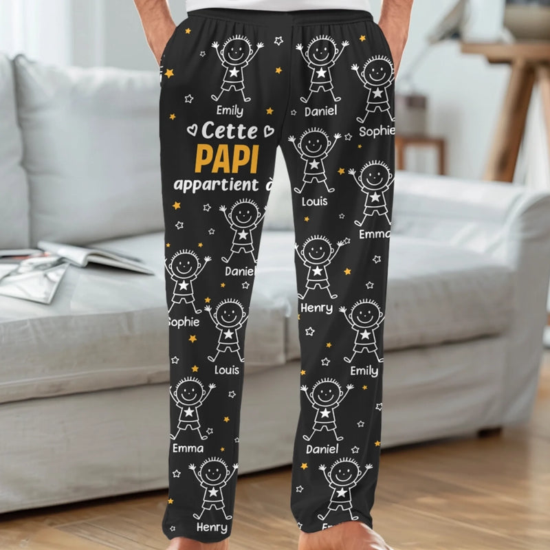 Pantalon De Pyjama Personnalisé – Cadeaux De Noël Et D’Anniversaire Personnalisés Pour Enfants, Amoureux Des Chiens Et Des Chats – Confectionné Avec Amour Et Le Joyeux Chaos Des Petits-Enfants