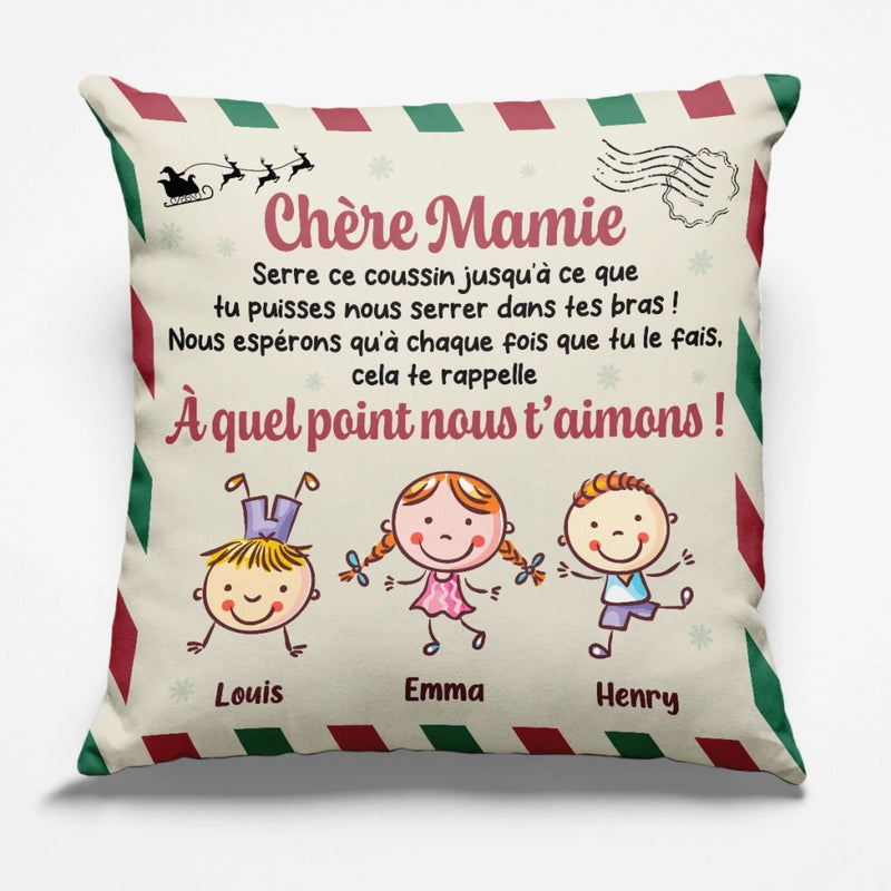 Coussin De Poche Personnalisé – Cadeaux De Noël Et D’Anniversaire Personnalisés Pour Maman Et Mamie – Joie En Famille