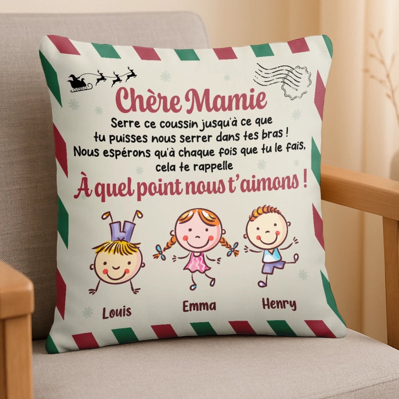 Coussin De Poche Personnalisé – Cadeaux De Noël Et D’Anniversaire Personnalisés Pour Maman Et Mamie – Joie En Famille
