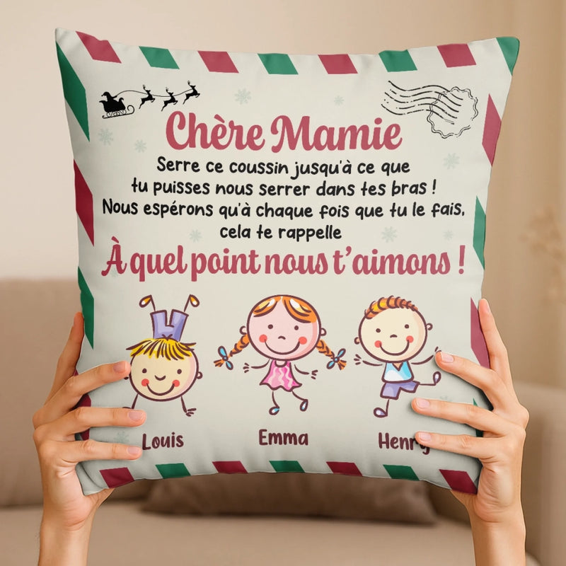 Coussin De Poche Personnalisé – Cadeaux De Noël Et D’Anniversaire Personnalisés Pour Maman Et Mamie – Joie En Famille