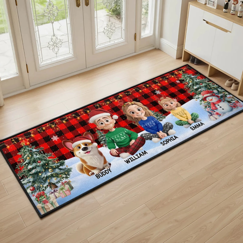 Tapis De Couloir Personnalisé – Cadeaux De Noël Et D’Anniversaire Personnalisés Pour Maman, Papa, Frère, Sœur, Enfants – L’Amour Grandit Ensemble