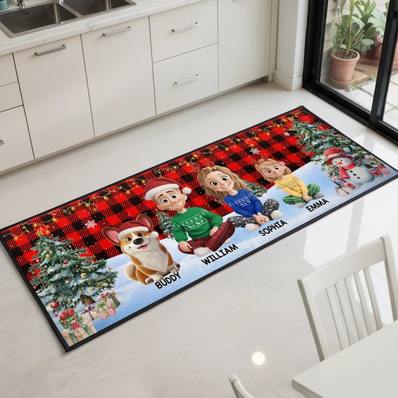Tapis De Couloir Personnalisé – Cadeaux De Noël Et D’Anniversaire Personnalisés Pour Maman, Papa, Frère, Sœur, Enfants – L’Amour Grandit Ensemble