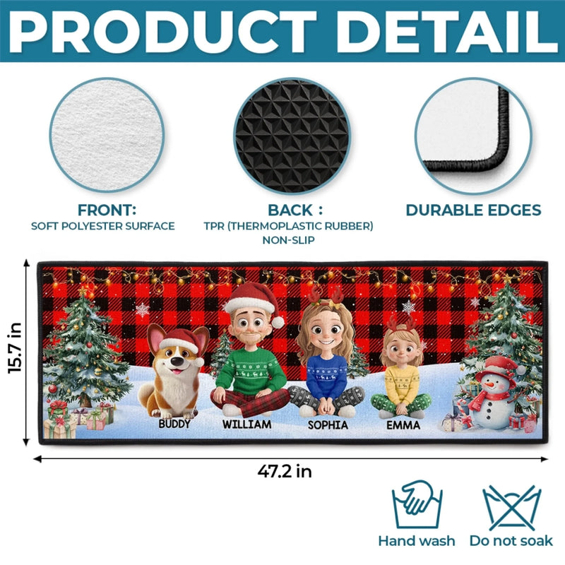 Tapis De Couloir Personnalisé – Cadeaux De Noël Et D’Anniversaire Personnalisés Pour Maman, Papa, Frère, Sœur, Enfants – L’Amour Grandit Ensemble