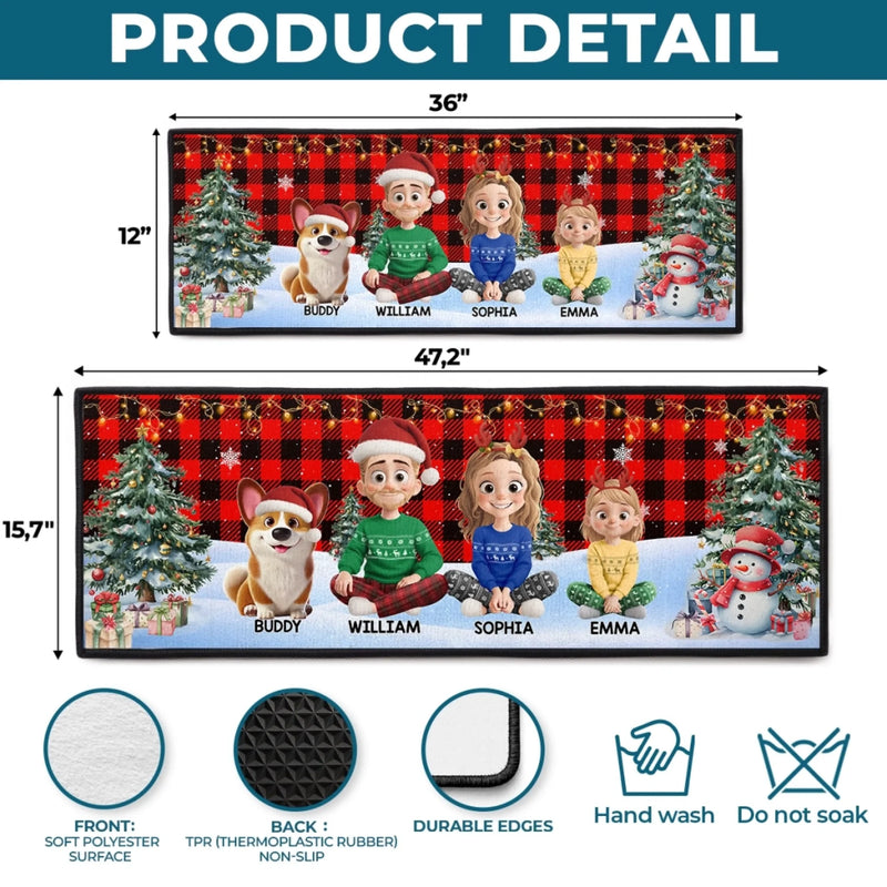 Tapis De Couloir Personnalisé – Cadeaux De Noël Et D’Anniversaire Personnalisés Pour Maman, Papa, Frère, Sœur, Enfants – L’Amour Grandit Ensemble