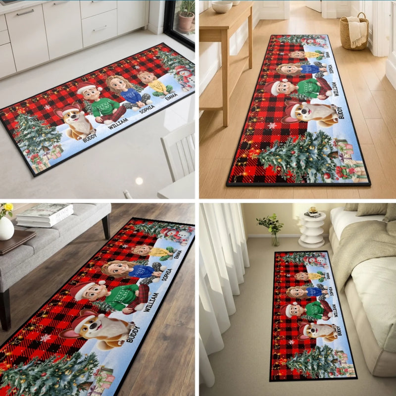 Tapis De Couloir Personnalisé – Cadeaux De Noël Et D’Anniversaire Personnalisés Pour Maman, Papa, Frère, Sœur, Enfants – L’Amour Grandit Ensemble