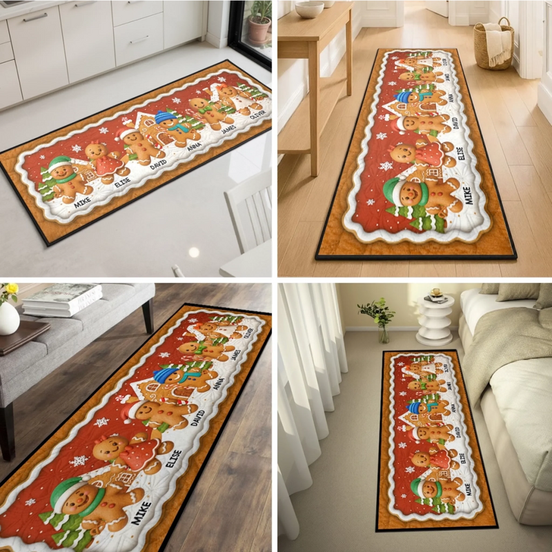 Tapis De Course Personnalisé – Cadeaux De Noël Et D’Anniversaire Personnalisés Pour Maman, Papa, Frère, Sœur, Enfants – Entrez Dans Le Bonheur