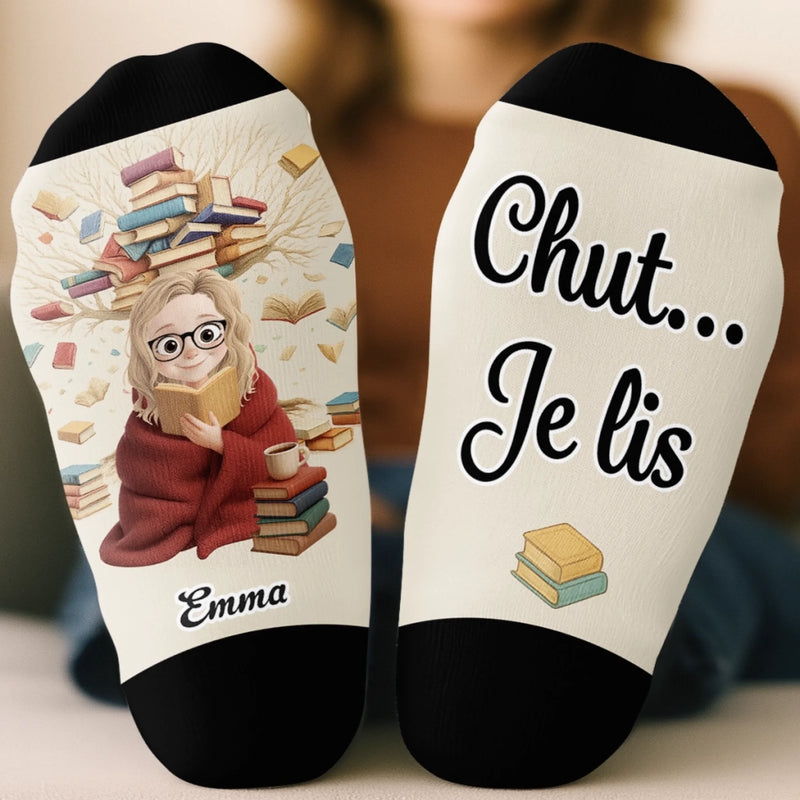 Chaussettes Personnalisées – Cadeaux Pour Amoureux Des Livres, Rats De Bibliothèque, Lecteurs – Marque De Mes Livres Préférés