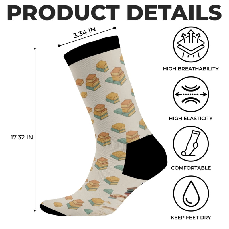 Chaussettes Personnalisées – Cadeaux Pour Amoureux Des Livres, Rats De Bibliothèque, Lecteurs – Marque De Mes Livres Préférés