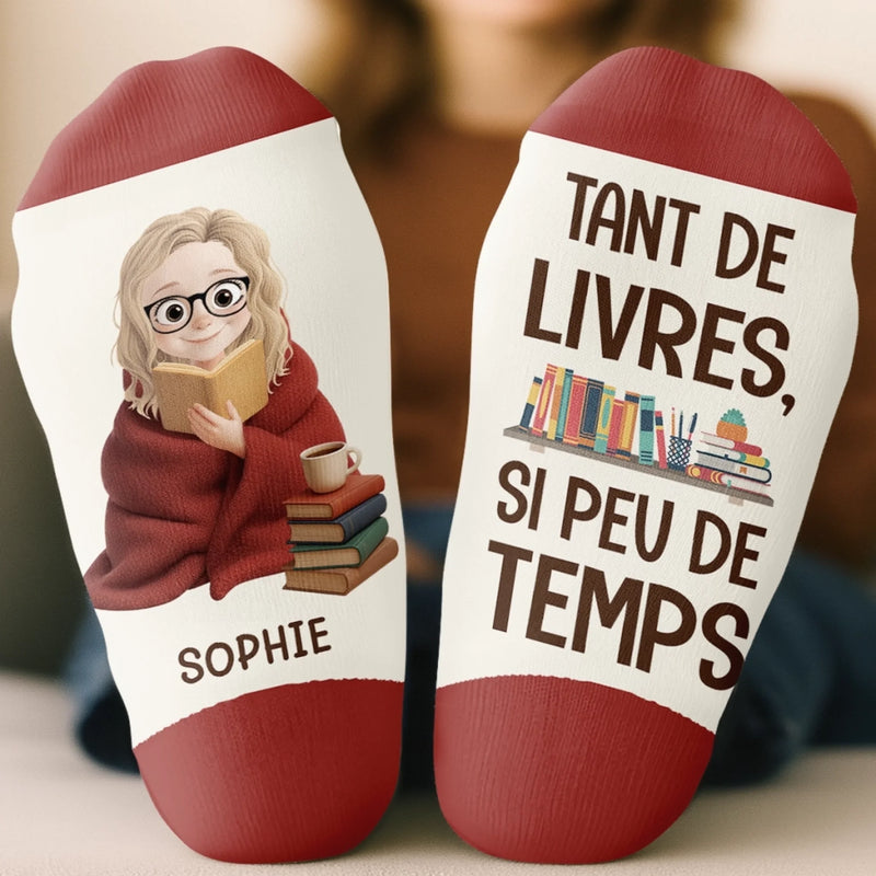 Chaussettes Personnalisées – Cadeaux Pour Amoureux Des Livres, Rats De Bibliothèque, Lecteurs – Marquage De Mes Histoires Précieuses