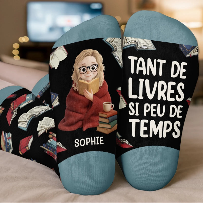 Chaussettes Personnalisées – Cadeaux Pour Amoureux Des Livres, Rats De Bibliothèque, Lecteurs – L’Amour Se Lit Entre Les Lignes