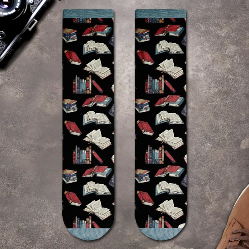 Chaussettes Personnalisées – Cadeaux Pour Amoureux Des Livres, Rats De Bibliothèque, Lecteurs – L’Amour Se Lit Entre Les Lignes