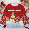 Sweat Unisexe De Noël Personnalisé Avec Bonhomme De Neige – Cadeaux De Noël Et D’Anniversaire Pour Maman, Grand-Mère - La Chaleur Du Cœur Fait Fondre La Neige