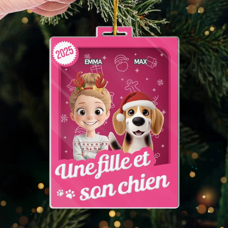 Ornement Acrylique Personnalisé – Cadeau Unique De Noël Ou D’Anniversaire Pour La Famille Et Les Amoureux Des Animaux – Un Lien Inébranlable.