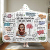 Couverture À Message Positif Ou Couverture À Capuche Personnalisée – Cadeaux De Noël Personnalisés Pour Amoureux Des Livres, Rats De Bibliothèque, Lecteurs – Accro Aux Livres Et Fière De L’Être
