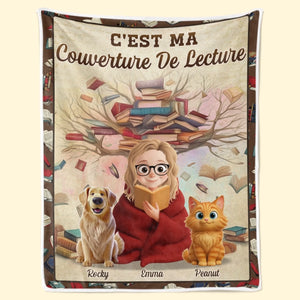 Couverture Personnalisée - Cadeaux De Noël Pour Amoureux Des Livres, Rats De Bibliothèque, Papa Et Maman Chiens, Propriétaires De Chats - Ma Petite Bulle De Lecture Et De Calme