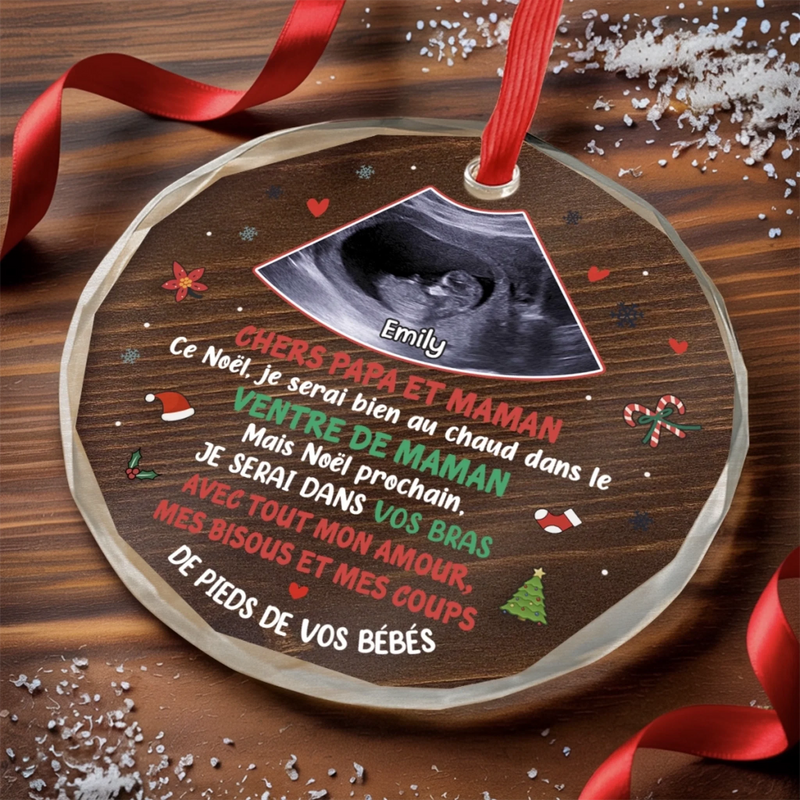 Boule De Noël En Verre Personnalisée Avec Photo – Cadeaux De Noël, Baby Shower Et Naissance Pour Nouvelles Mamans, Nouveaux Papas, Nouveaux Parents – Notre Petit Ange De Noël