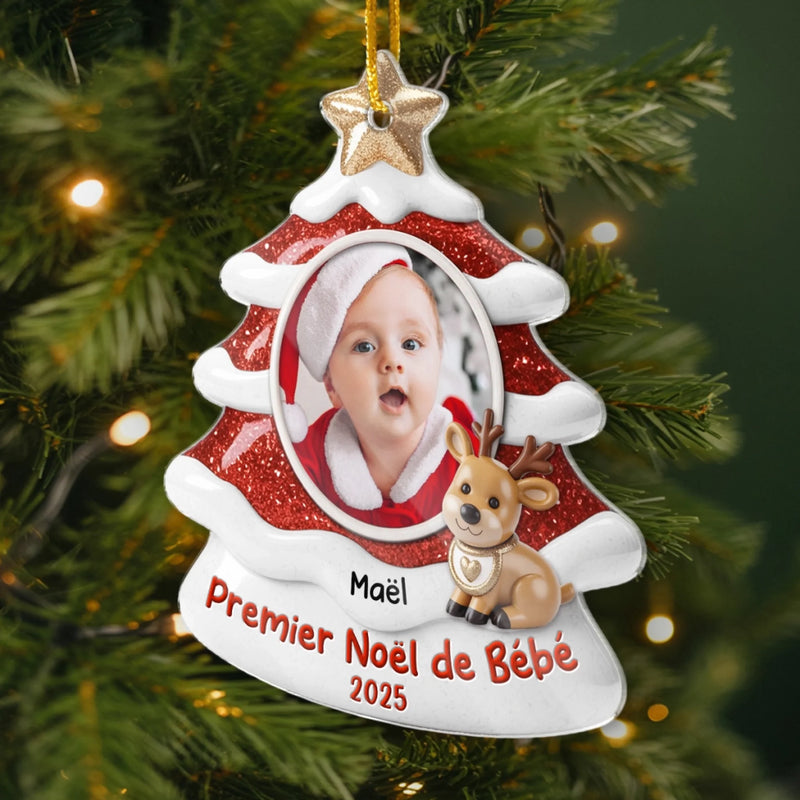 Ornement De Noël En Acrylique Personnalisé Avec Photo – Cadeaux De Noël, Baby Shower Et Révélation De Genre Pour Nouvelles Mamans, Nouveaux Papas, Nouveaux Parents – Reconnaissants Pour Ce Miracle