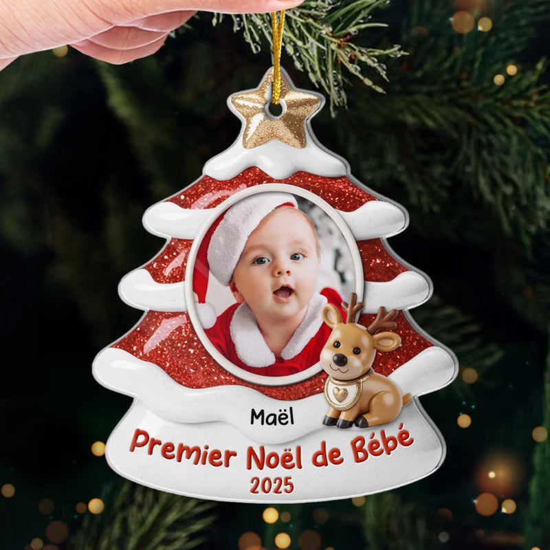 Ornement De Noël En Acrylique Personnalisé Avec Photo – Cadeaux De Noël, Baby Shower Et Révélation De Genre Pour Nouvelles Mamans, Nouveaux Papas, Nouveaux Parents – Reconnaissants Pour Ce Miracle