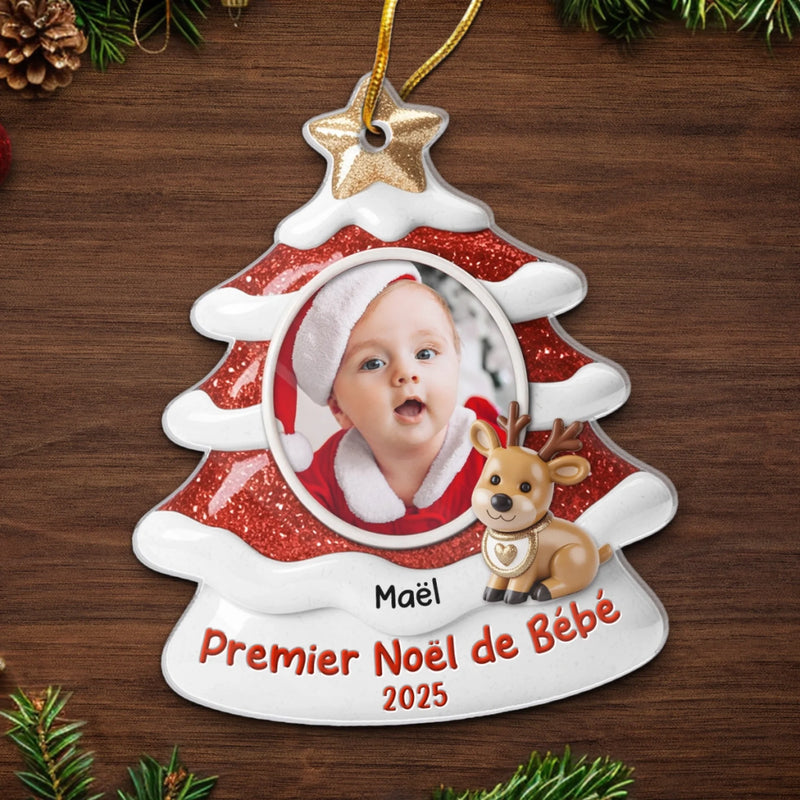 Ornement De Noël En Acrylique Personnalisé Avec Photo – Cadeaux De Noël, Baby Shower Et Révélation De Genre Pour Nouvelles Mamans, Nouveaux Papas, Nouveaux Parents – Reconnaissants Pour Ce Miracle