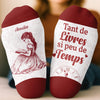Chaussettes Personnalisées - Cadeaux Pour Amoureux Des Livres, Rats De Bibliothèque, Lecteurs - Tant De Livres, Si Peu De Temps