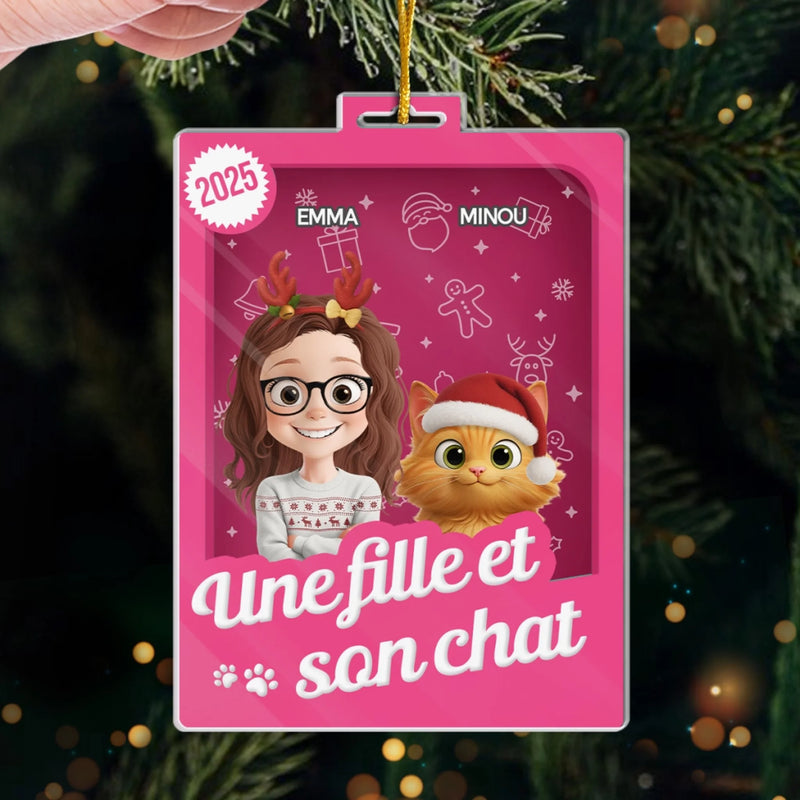 Ornement Acrylique En Forme De Boîte À Jouets Personnalisé – Cadeaux De Noël Et D’Anniversaire Personnalisés Pour Les Amoureux Des Chats, Mamans Et Papas Chats – Tout Ce Que Je Veux Pour Noël, C’est Un Miaou