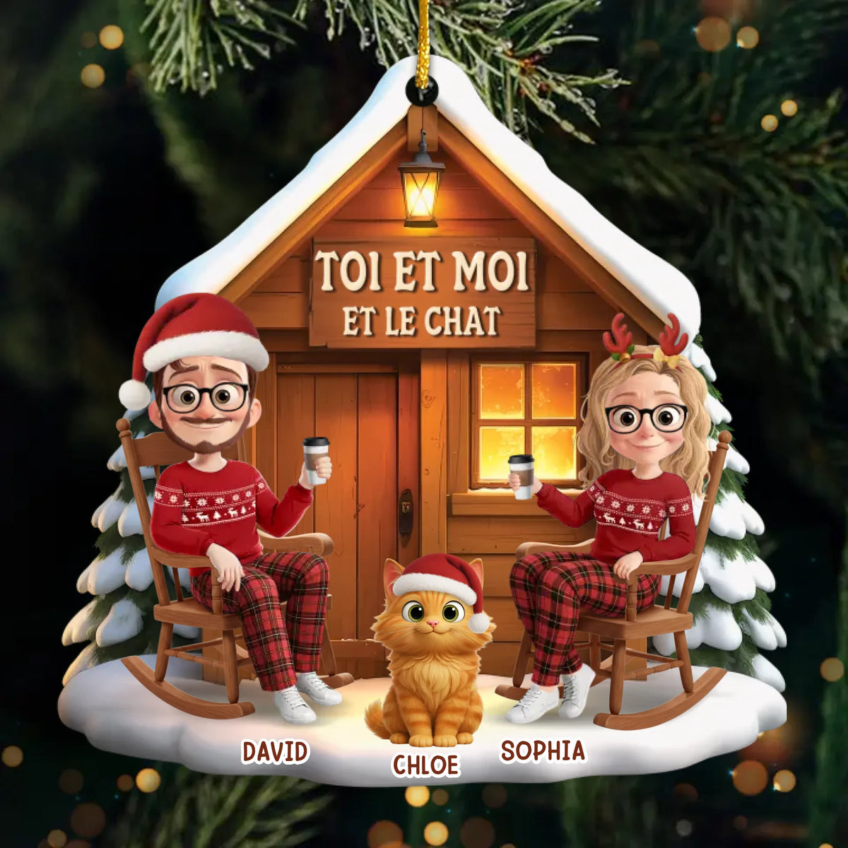 Ornement En Acrylique Personnalisé – Cadeaux De Noël Et D'Anniversaire Personnalisés Pour La Famille, Les Amoureux Des Chiens Et Des Chats – Toi, Moi Et Notre Animal