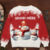 Sweat Unisexe De Noël Personnalisé Avec Bonhomme De Neige – Cadeaux De Noël Et D’Anniversaire Pour Maman, Grand-Mère - Sous La Neige, Les Cœurs Se Réchauffent