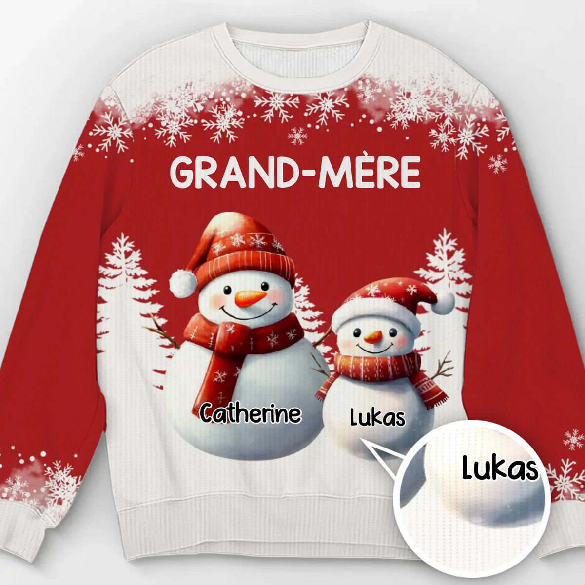 Sweat Unisexe De Noël Personnalisé Avec Bonhomme De Neige – Cadeaux De Noël Et D'Anniversaire Pour Maman, Grand-Mère - Sous La Neige, Les Cœurs Se Réchauffent