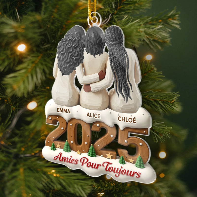Ornement En Acrylique Personnalisé – Cadeaux De Noël Et D’Anniversaire Pour Meilleures Amies, Femmes, Sœurs, BFF – Loin Par Les Kilomètres, Proches Par Le Cœur