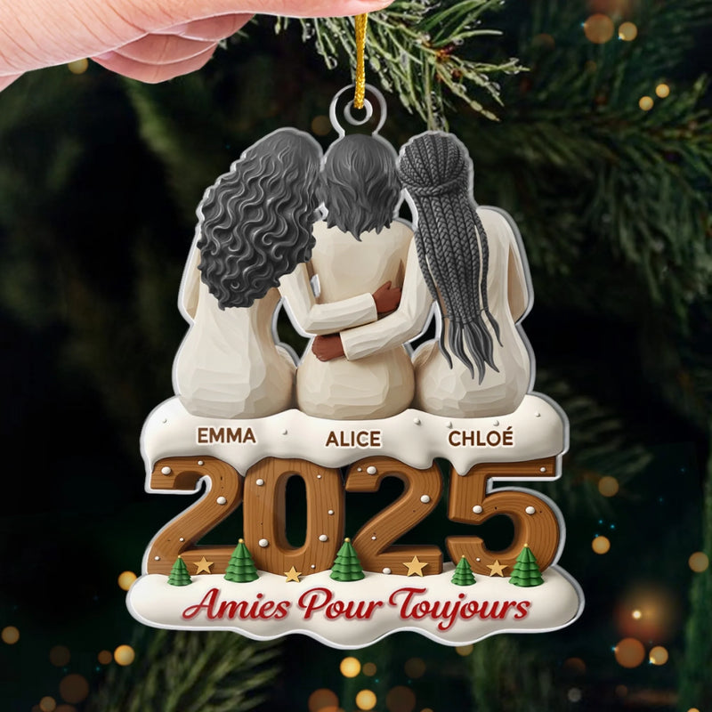 Ornement En Acrylique Personnalisé – Cadeaux De Noël Et D’Anniversaire Pour Meilleures Amies, Femmes, Sœurs, BFF – Loin Par Les Kilomètres, Proches Par Le Cœur