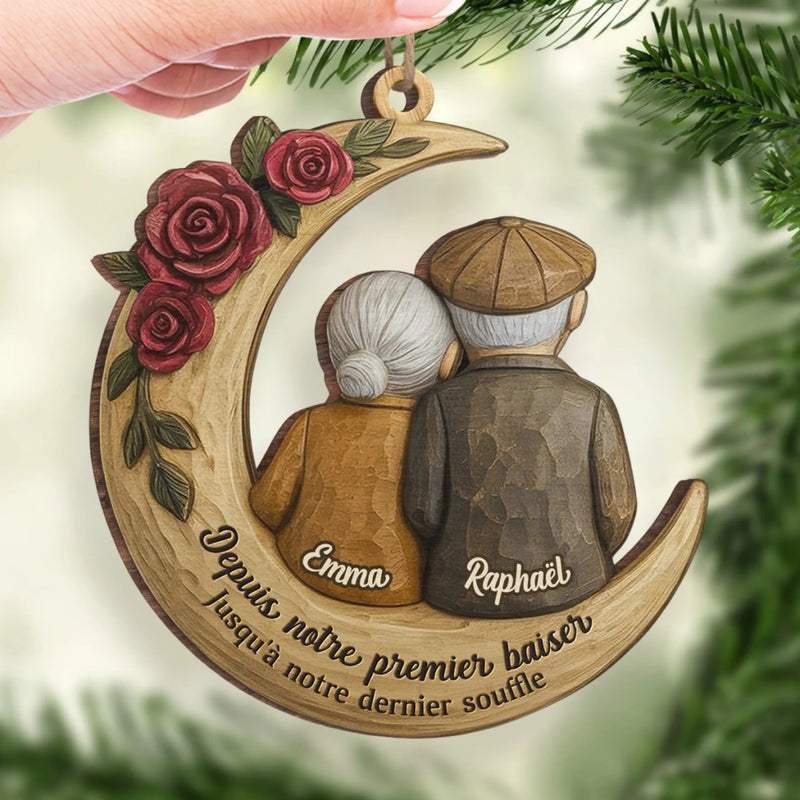 Ornement En Bois Personnalisé - Cadeaux D’Anniversaire, De Noël Et De Mariage Pour Mari Et Femme, Lui Et Elle - Depuis Notre Premier Baiser, Toujours Toi