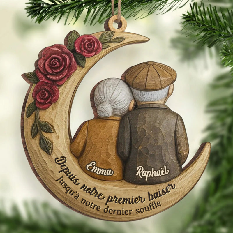 Ornement En Bois Personnalisé - Cadeaux D’Anniversaire, De Noël Et De Mariage Pour Mari Et Femme, Lui Et Elle - Depuis Notre Premier Baiser, Toujours Toi