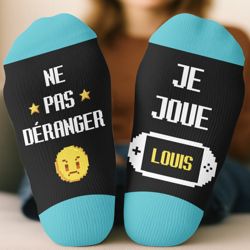 Chaussettes Gamer Personnalisées – Cadeaux D’Anniversaire Personnalisés Pour Gamers, Amoureux Du Jeu Vidéo, Fans De Gaming Et La Famille - Merci De Ne Pas Déranger