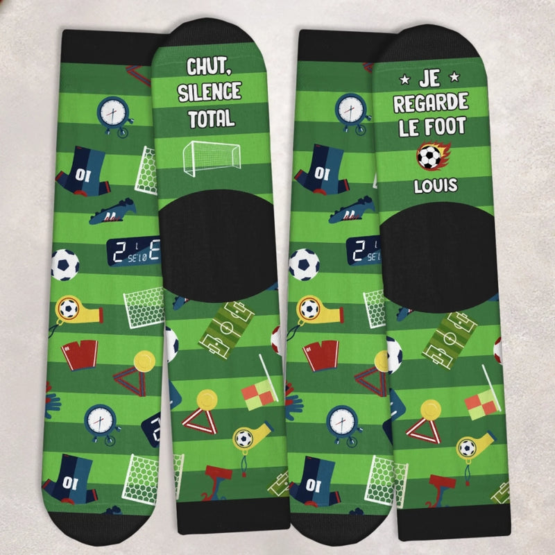 Chaussettes De Football Personnalisées – Cadeaux De Noël Et D’Anniversaire Pour Amoureux Du Football, Fans De Sport Et Passionnés – Juste Un Homme Qui Aime Le Football