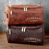 Trousse De Toilette En Cuir Gravée Personnalisée – Cadeaux De Noël Et D’Anniversaire Pour Papa, Frère, Fils, Mari, Témoin, Meilleurs Amis – Le Kit Ultime Pour Homme